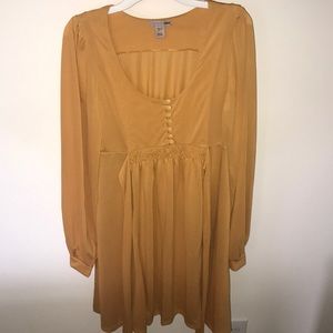 H&M Yellow Long-Sleeved Dress